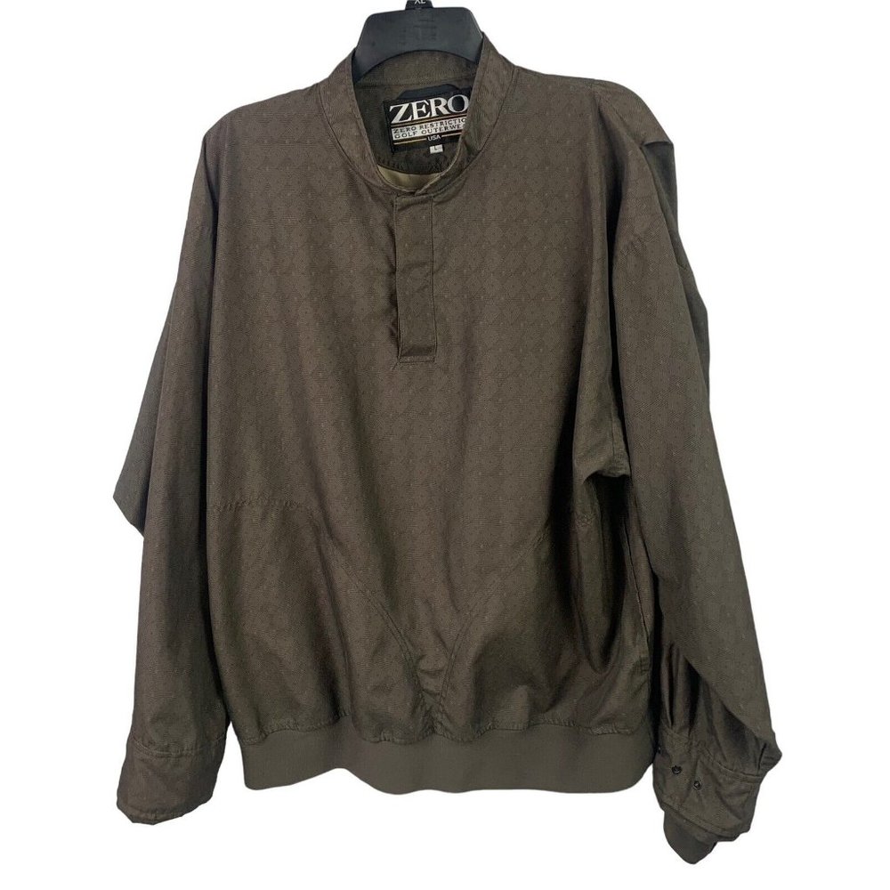 Zero Restriction Mens Large Green Long Sleeve Pullover Golf Jacket USA Outerwear